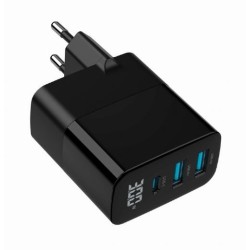 Ładowarka GaN 2xA 1xC LCD 30W PD QC3.0 czarna | PartsPC.pl