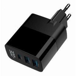 Ładowarka GaN 2xA 1xC LCD 30W PD QC3.0 czarna | PartsPC.pl