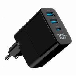 Ładowarka GaN 2xA 1xC LCD 30W PD QC3.0 czarna | PartsPC.pl
