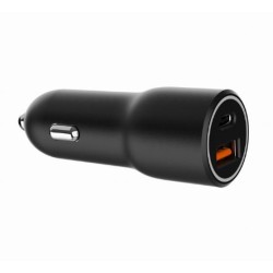 Ładowarka samochodowa USB-A/USB-C 38W PD czarna | PartsPC.pl