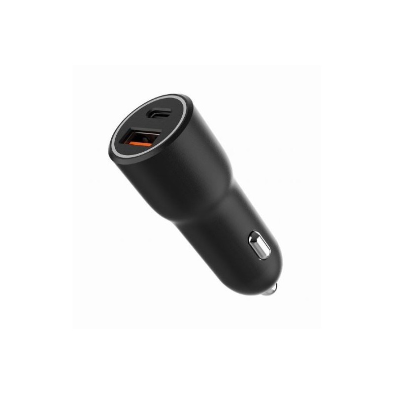 Ładowarka samochodowa USB-A/USB-C 38W PD czarna | PartsPC.pl
