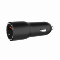 Ładowarka samochodowa USB-A/USB-C 38W PD czarna | PartsPC.pl