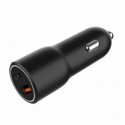 Ładowarka samochodowa USB-A/USB-C 38W PD czarna | PartsPC.pl