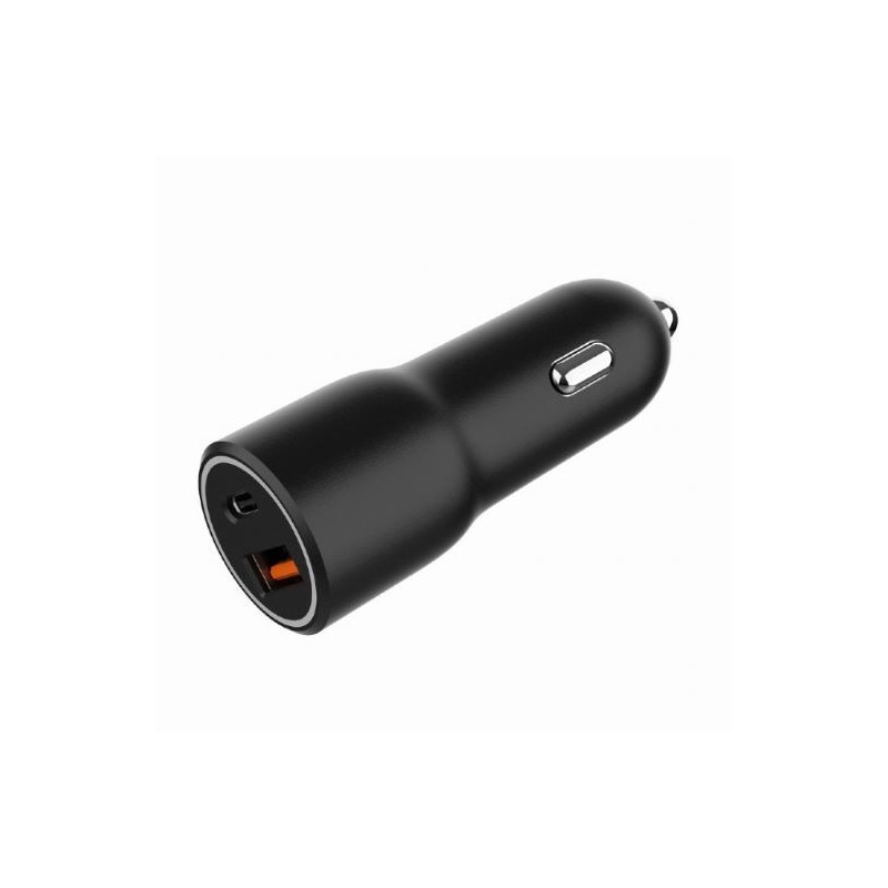 Ładowarka samochodowa USB-A/USB-C 38W PD czarna | PartsPC.pl