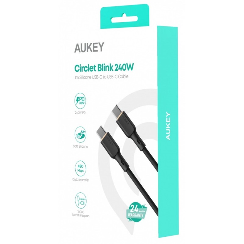 CB-SCC241 silikonowy kabel USB-C - USB-C | 1m | 5A | 240W PD | PartsPC.pl
