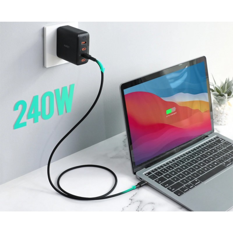 CB-SCC241 silikonowy kabel USB-C - USB-C | 1m | 5A | 240W PD | PartsPC.pl