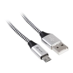Kabel USB 2.0 AM-micro 1m czarno-srebrny | PartsPC.pl