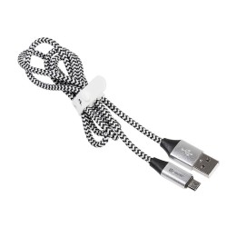 Kabel USB 2.0 AM-micro 1m czarno-srebrny | PartsPC.pl