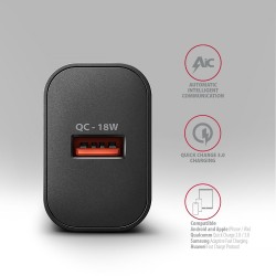 ACU-QC18 Ładowarka sieciowa QC 18W, 1x port USB-A, QC3.0/AFC… | PartsPC.pl
