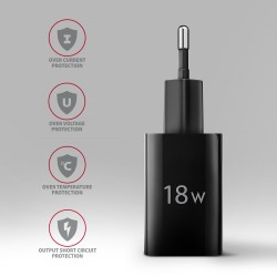 ACU-QC18 Ładowarka sieciowa QC 18W, 1x port USB-A, QC3.0/AFC… | PartsPC.pl