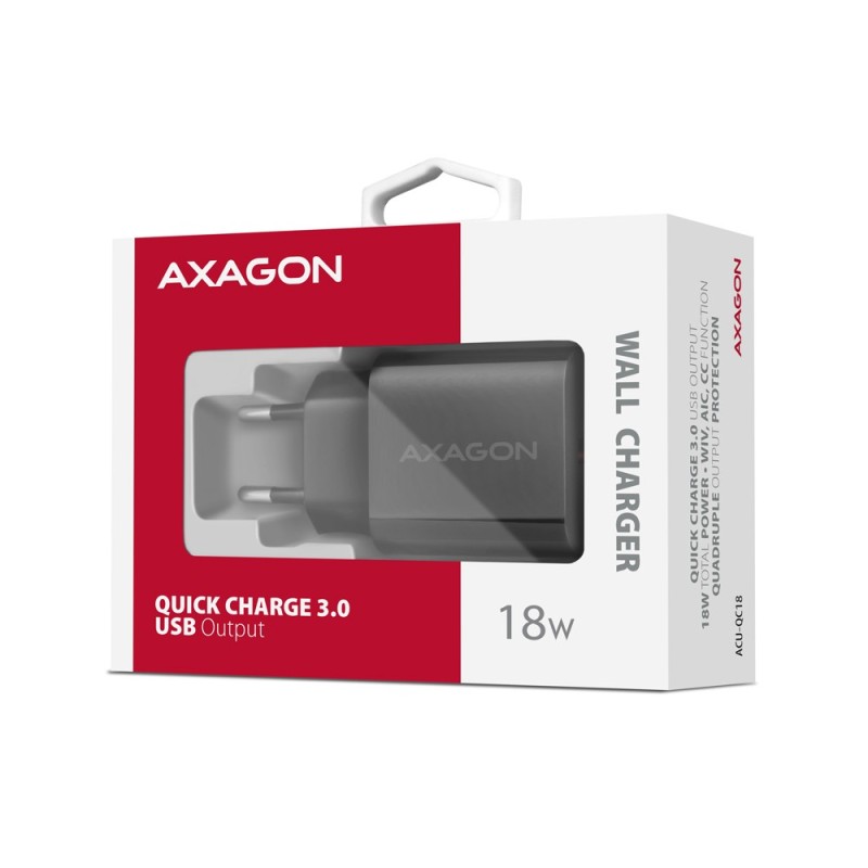 ACU-QC18 Ładowarka sieciowa QC 18W, 1x port USB-A, QC3.0/AFC… | PartsPC.pl