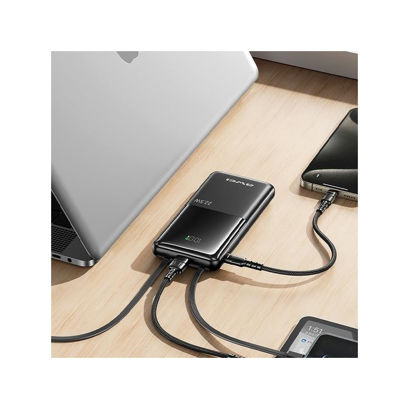 Powerbank 10000mAh P76K 22,5W 4 Wyjścia ładowania dwa kable | PartsPC.pl