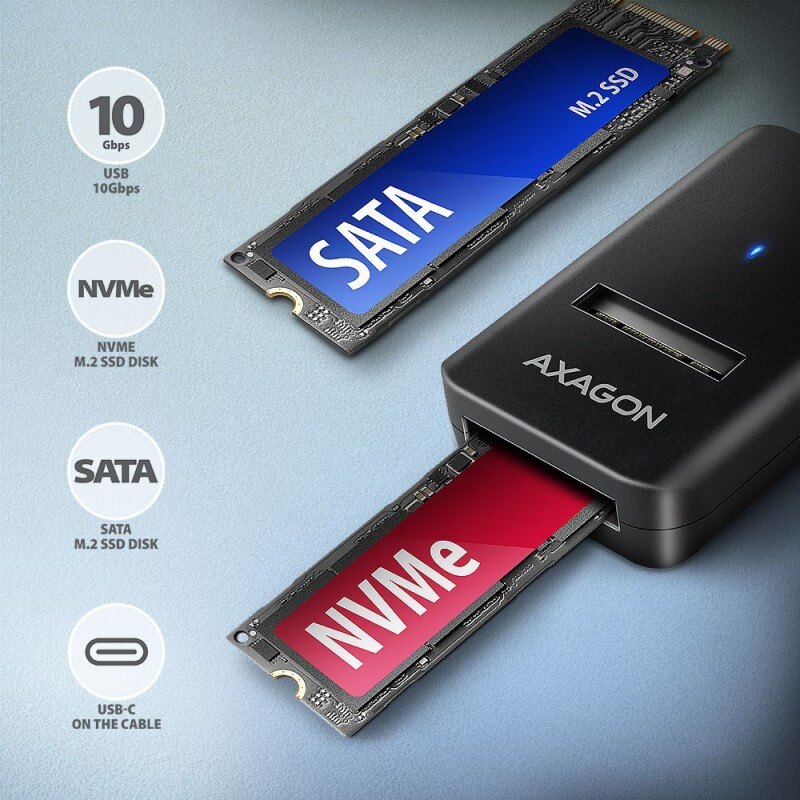 ADM2-CM Adapter USB3.2 Gen 2 M.2 NVMe/SATA SSD 10cm USB-C ca… | PartsPC.pl