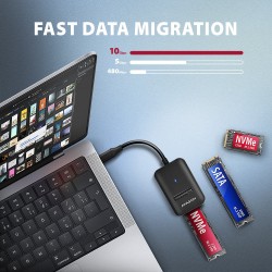 ADM2-CM Adapter USB3.2 Gen 2 M.2 NVMe/SATA SSD 10cm USB-C ca… | PartsPC.pl