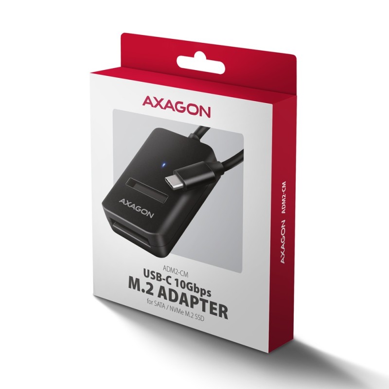 ADM2-CM Adapter USB3.2 Gen 2 M.2 NVMe/SATA SSD 10cm USB-C ca… | PartsPC.pl