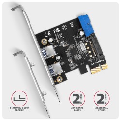 PCEU-232RS Kontroler PCIe 2+2x port USB 3.2 GEN 1, UASP, SP … | PartsPC.pl