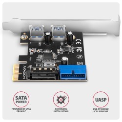 PCEU-232RS Kontroler PCIe 2+2x port USB 3.2 GEN 1, UASP, SP … | PartsPC.pl