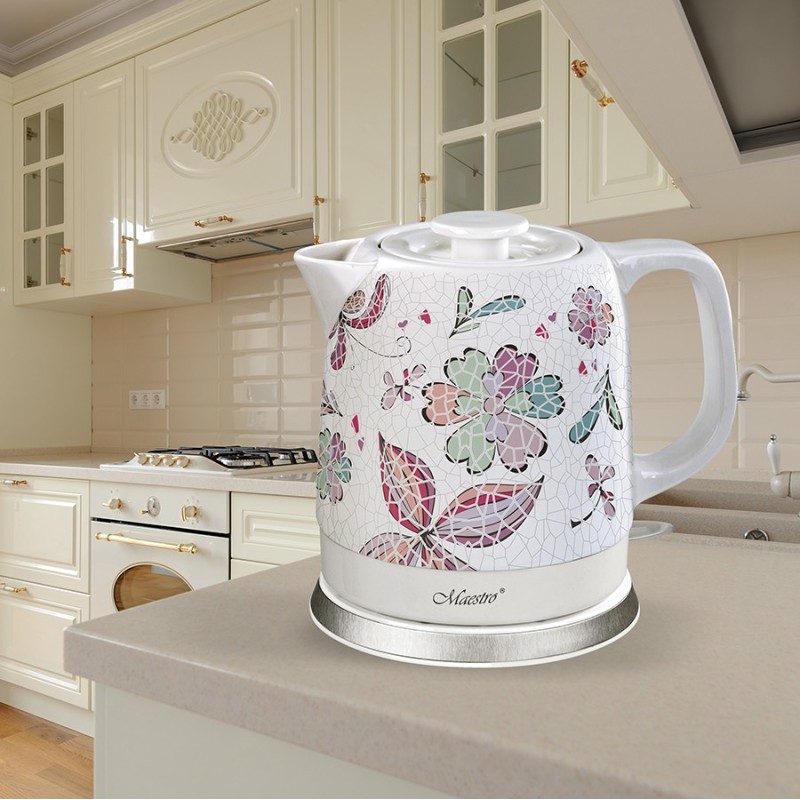 Ceramiczny czajnik elektryczny 1,5l  1500W  MR-068-FLOWERS | PartsPC.pl