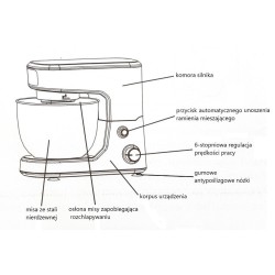 Robot planetarny z misą 4L, 1000W  MR-560 | PartsPC.pl