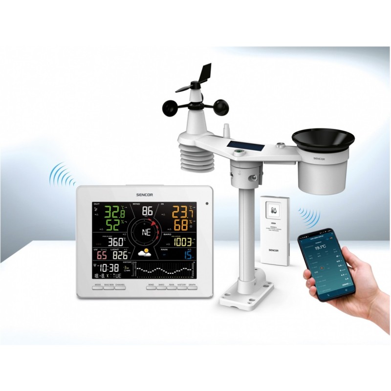 Profesjonalna Stacja meterologiczna wifi SMART z czujnik 7w1 | PartsPC.pl