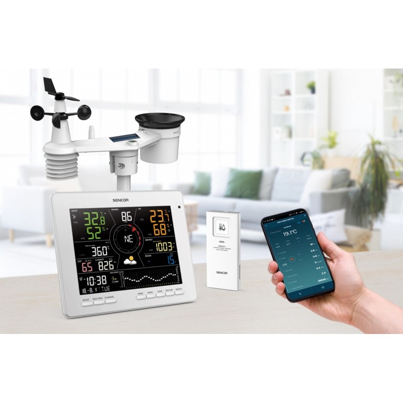 Profesjonalna Stacja meterologiczna wifi SMART z czujnik 7w1 | PartsPC.pl