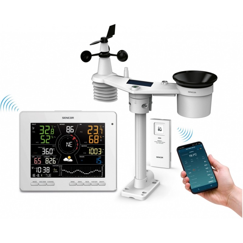 Profesjonalna Stacja meterologiczna wifi SMART z czujnik 7w1 | PartsPC.pl