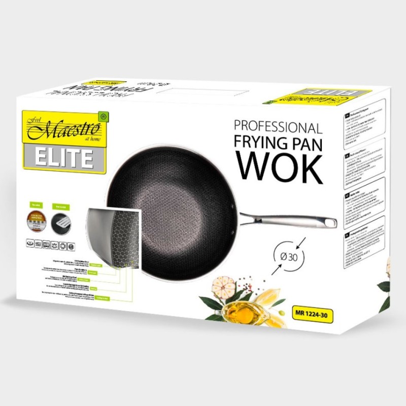 Profesjonalna patelnia / Wok 30 cm  MR-1224-30 | PartsPC.pl