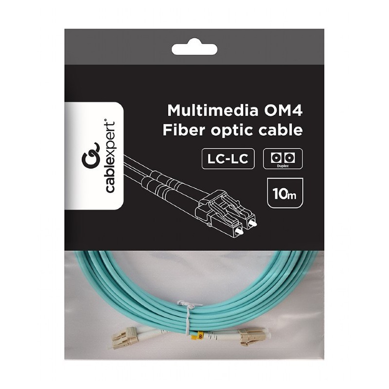 Kabel światłowodowy wielomodowy duplex OM4 50/125,LC/LC,10m | PartsPC.pl