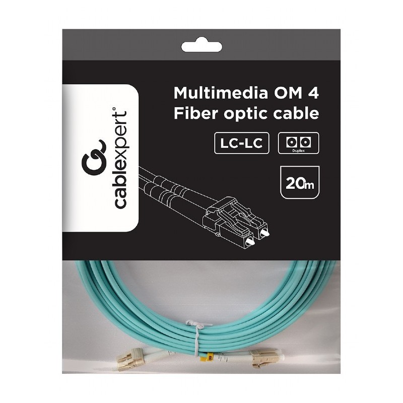 Kabel światłowodowy wielomodowy duplex OM4 50/125,LC/LC,20m | PartsPC.pl