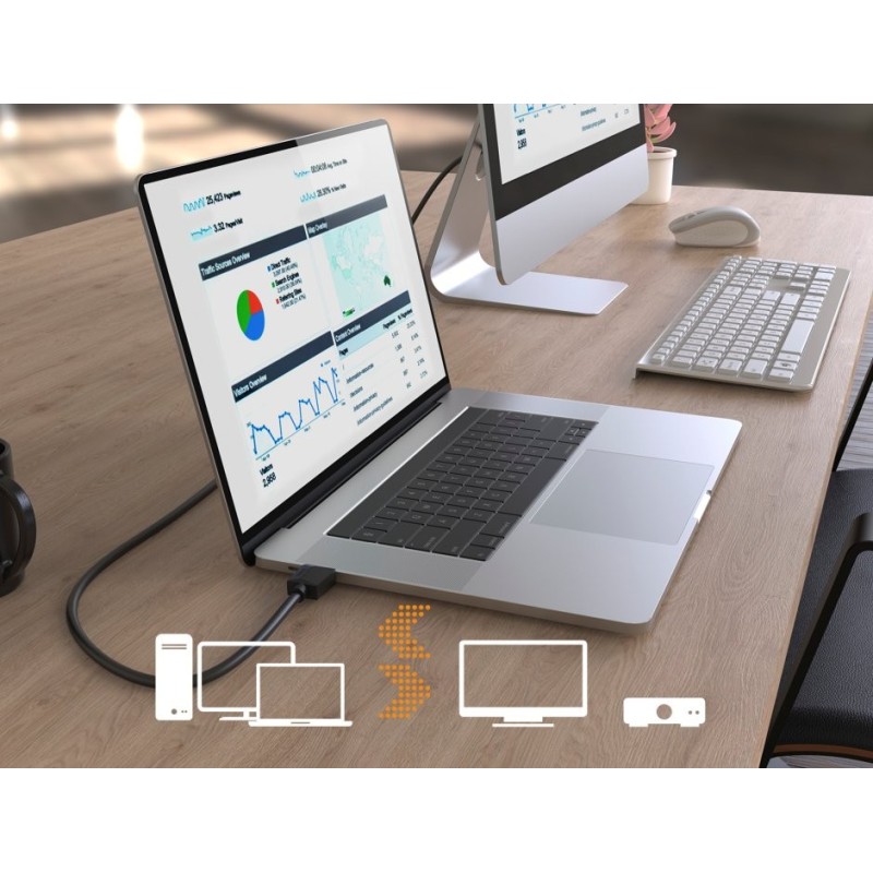 Kabel displayport DP 1.2 ultra HD 4k 3m | PartsPC.pl