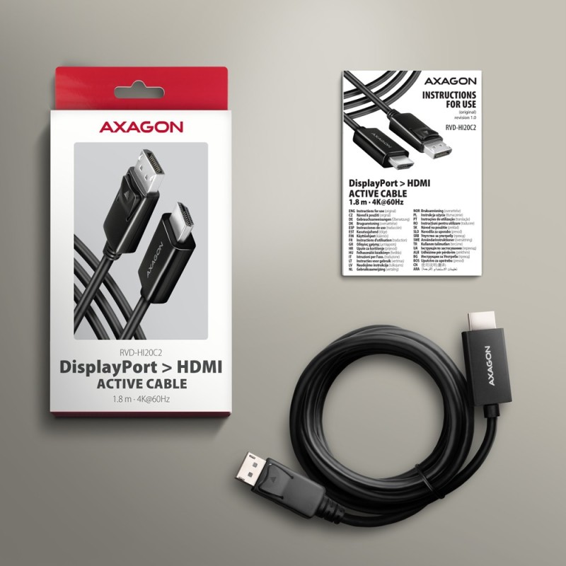RVD-HI20C2 Adapter aktywny DisplayPort -> HDMI 1.4, 4K/60Hz,… | PartsPC.pl