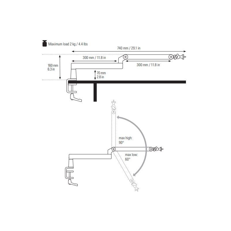 Uchwyt Wave Mic Arm Low Profile Retail | PartsPC.pl