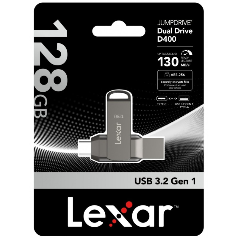 Pendrive Dual Drive D400 128GB USB-C/A 3.1 130MB/s | PartsPC.pl