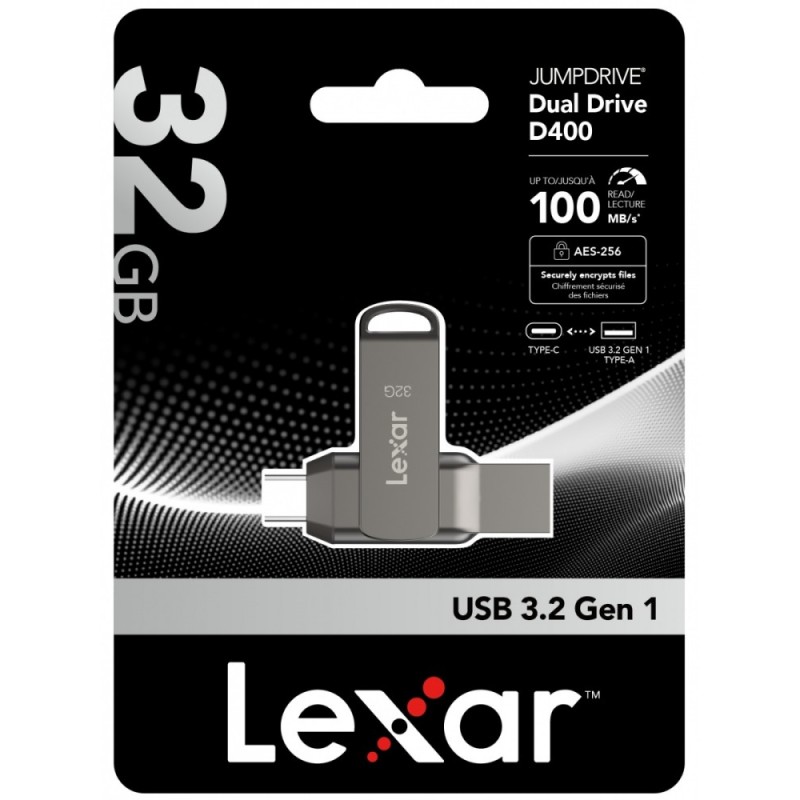 Pendrive Dual Drive D400 32GB USB-C/A 3.1 100MB/s | PartsPC.pl