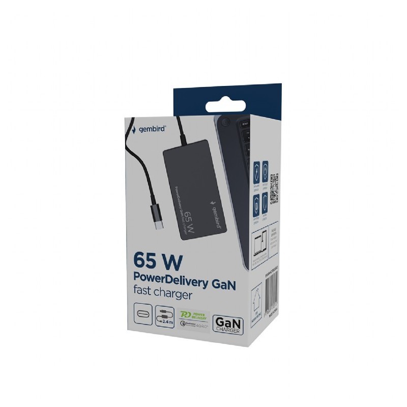 Ładowarka uniwersalna 65W USB-C FC czarna | PartsPC.pl