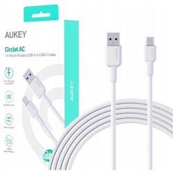 CB-NAC1 White nylonowy kabel USB C - USB A | 1m | 3A | 60W P… | PartsPC.pl