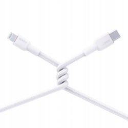 CB-NAC1 White nylonowy kabel USB C - USB A | 1m | 3A | 60W P… | PartsPC.pl