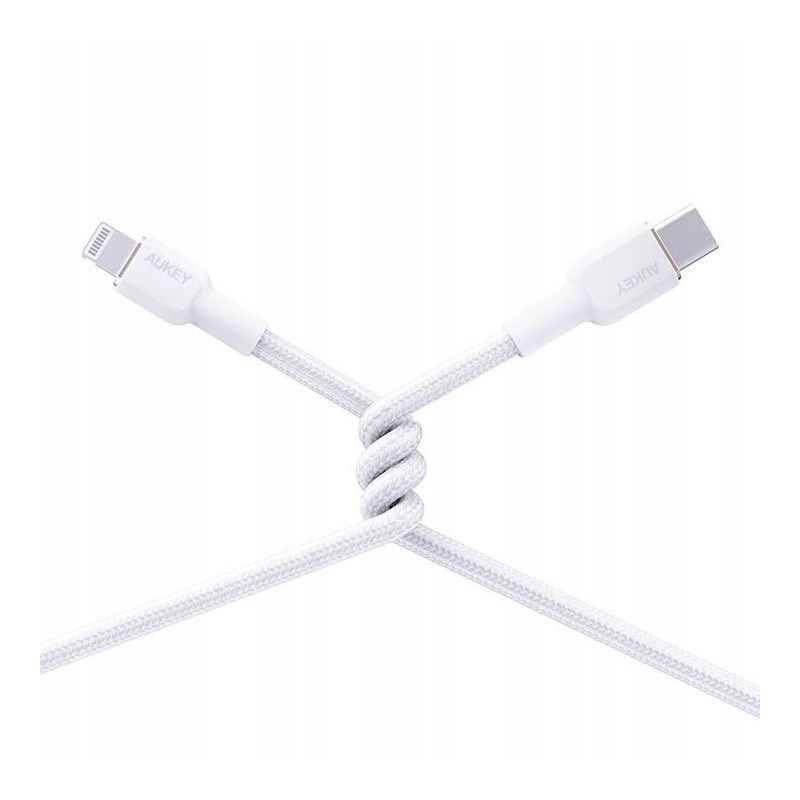 CB-NAC1 White nylonowy kabel USB C - USB A | 1m | 3A | 60W P… | PartsPC.pl