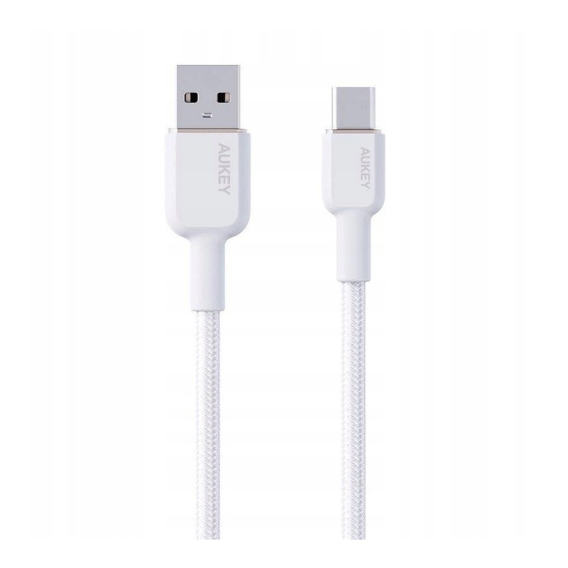 CB-NAC1 White nylonowy kabel USB C - USB A | 1m | 3A | 60W P… | PartsPC.pl