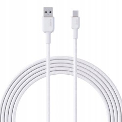 CB-NAC1 White nylonowy kabel USB C - USB A | 1m | 3A | 60W P… | PartsPC.pl