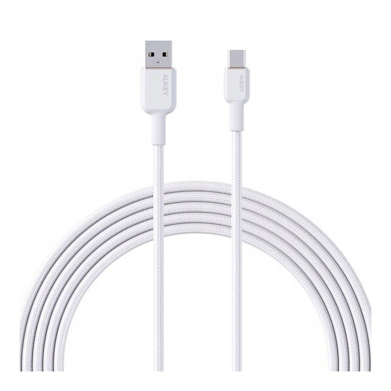 CB-NAC1 White nylonowy kabel USB C - USB A | 1m | 3A | 60W P… | PartsPC.pl