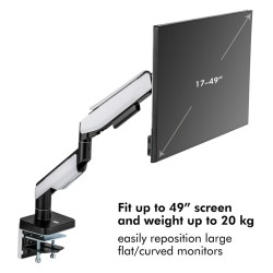 Uchwyt do monitora,VESA 17-49 cali gazowy, max. 20kg | PartsPC.pl