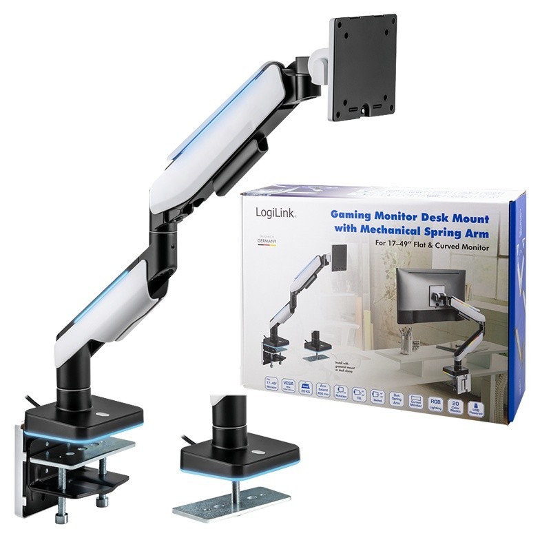 Uchwyt do monitora,VESA 17-49 cali gazowy, max. 20kg | PartsPC.pl