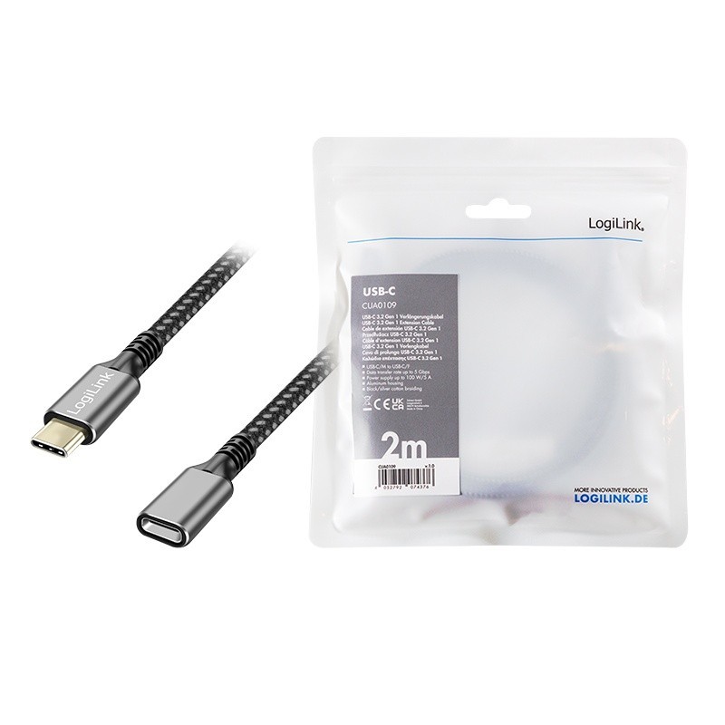 Kabel USB3.2 gen1 TypeC do USB-C/F, PD, 2m | PartsPC.pl
