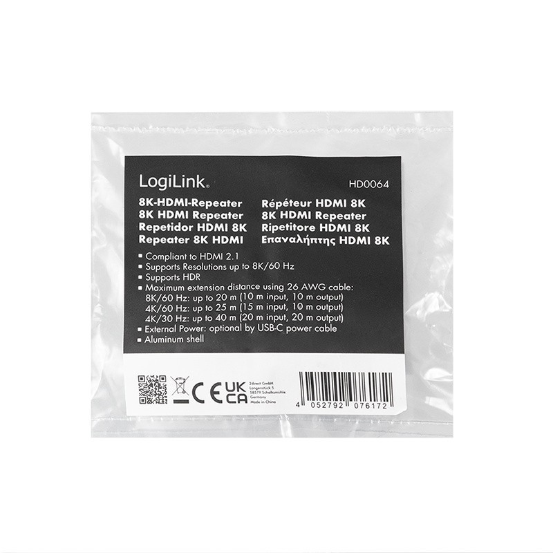 Repeater HDMI, 8K/60HZ, HDCP2.3, Alu, niebieski | PartsPC.pl