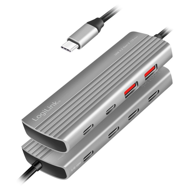 Hub USB3.2 Gen2,2xUSB-A , 5X USB-C, PD. 100W | PartsPC.pl