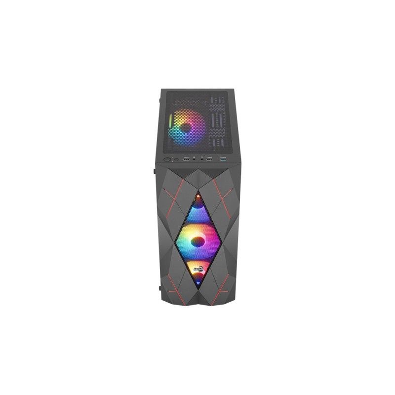 Obudowa Volcan Czarna Mid Tower RGB | PartsPC.pl
