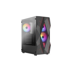 Obudowa Volcan Czarna Mid Tower RGB | PartsPC.pl