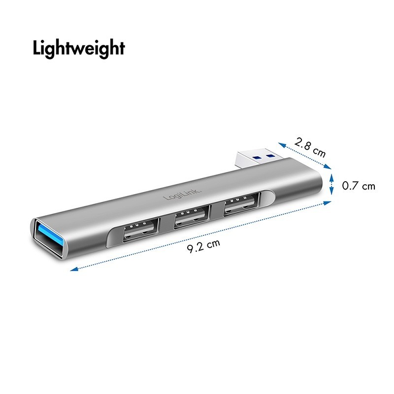 Smukły HUB USB-A do 1x USB-A 3.0 3xUSB-A 2.0 | PartsPC.pl