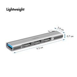 Smukły HUB USB-C do 1x USB-A 3.0 3xUSB-A 2.0 | PartsPC.pl